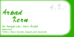 arpad kern business card